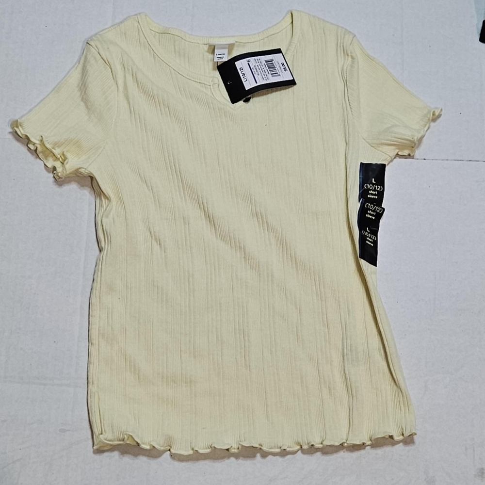 NWT Girls Art Class Light Yellow Short Sleeve Tee